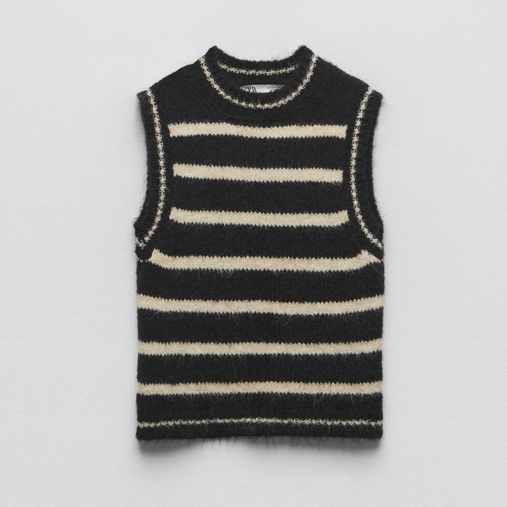 Zara Striped Knit Vest